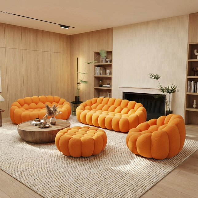 Solenza Bubble | 3-Seater + Loveseat + Chair + Ottoman | 3D-Knitted