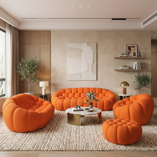 Solenza Bubble | 3-Seater + Loveseat + Chair + Ottoman | 3D-Knitted