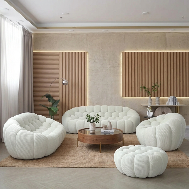 Solenza Bubble | 3-Seater + Loveseat + Chair + Ottoman | 3D-Knitted