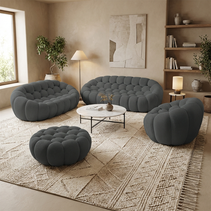 Solenza Bubble | 3-Seater + Loveseat + Chair + Ottoman | 3D-Knitted