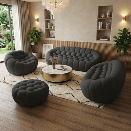 Solenza Bubble | 3-Seater + Loveseat + Chair + Ottoman | 3D-Knitted