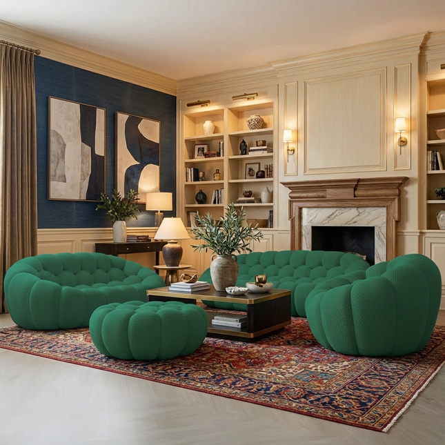 Solenza Bubble | 3-Seater + Loveseat + Chair + Ottoman | 3D-Knitted