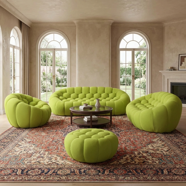 Solenza Bubble | 3-Seater + Loveseat + Chair + Ottoman | 3D-Knitted