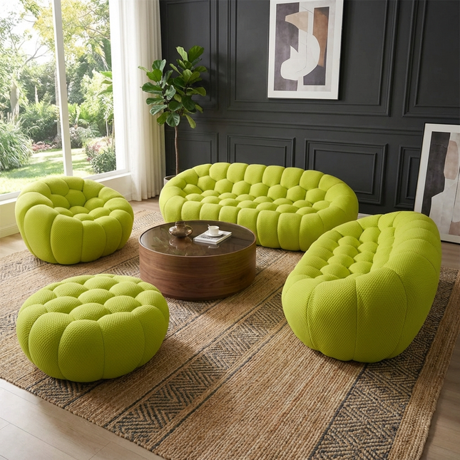 Solenza Bubble | 3-Seater + Loveseat + Chair + Ottoman | 3D-Knitted