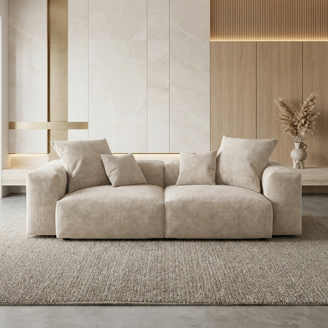 Solenza Haven | 102" Modular Corduroy 2-Seater Loveseat | Washable & Pet-Friendly