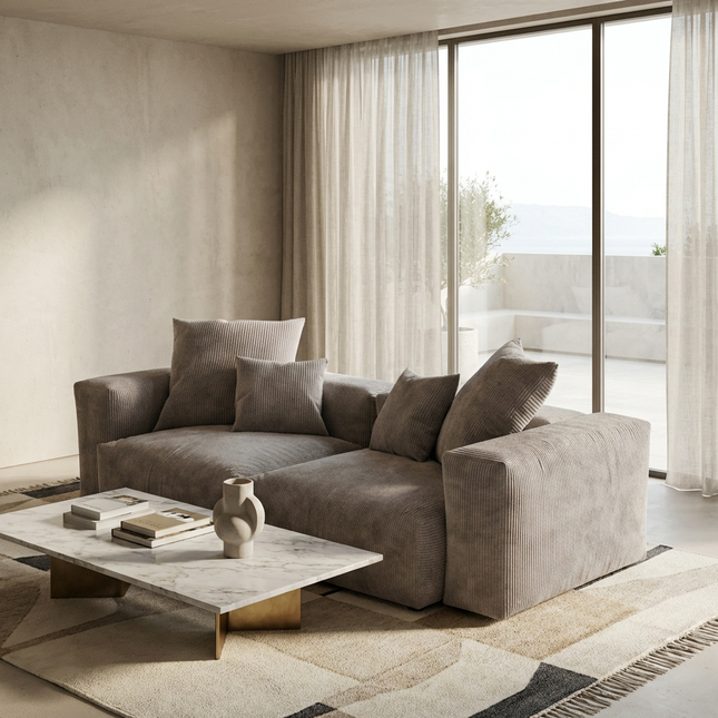 Solenza Haven | 102" Modular Corduroy 2-Seater Loveseat | Washable & Pet-Friendly