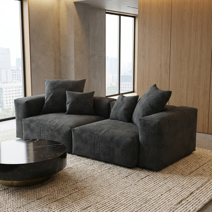 Solenza Haven | 102" Modular Corduroy 2-Seater Loveseat | Washable & Pet-Friendly