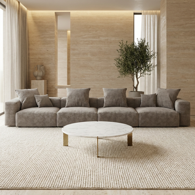 Solenza Haven | 181" XL Modular Corduroy 4-Seater Sofa | Washable & Pet-Friendly