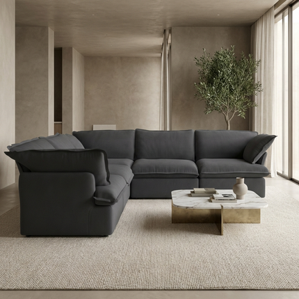 Solenza Lounge | 122" Cloud Modular Corner Sectional | Washable Sofa