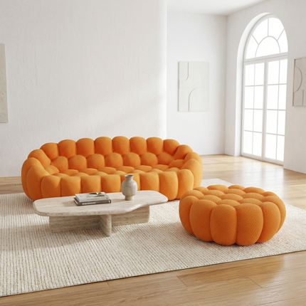 Solenza Bubble | 3-Seat Modular Sofa + Ottoman | 3D-Knitted Fabric