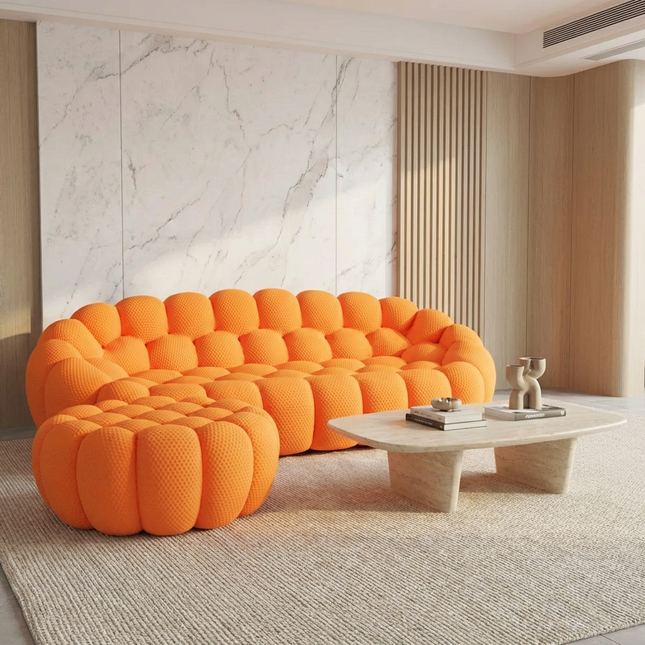 Solenza Bubble | 3-Seat Modular Sofa + Ottoman | 3D-Knitted Fabric