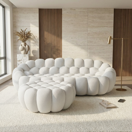 Solenza Bubble | 3-Seat Modular Sofa + Ottoman | 3D-Knitted Fabric