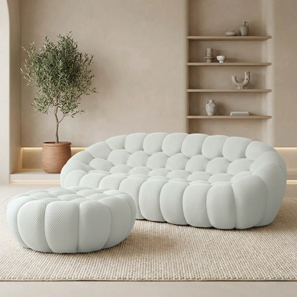 Solenza Bubble | 3-Seat Modular Sofa + Ottoman | 3D-Knitted Fabric