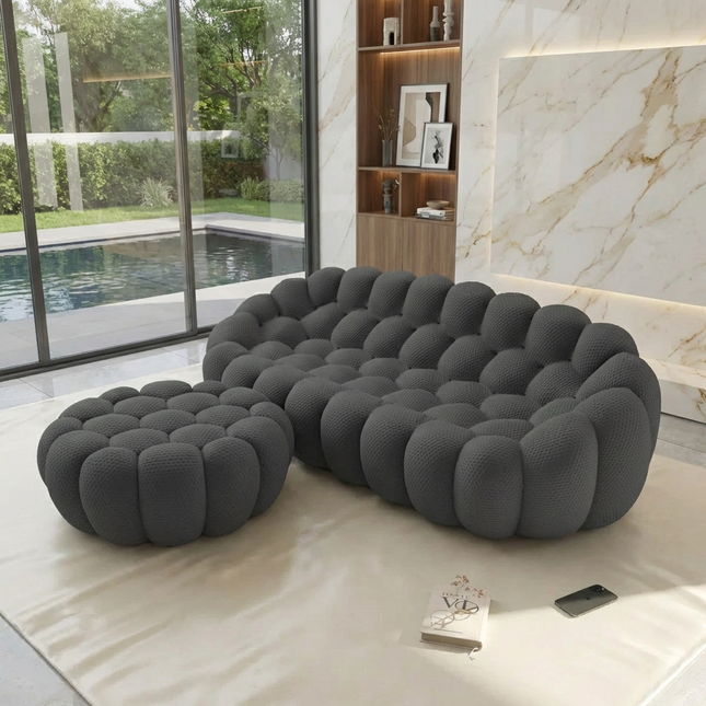 Solenza Bubble | 3-Seat Modular Sofa + Ottoman | 3D-Knitted Fabric