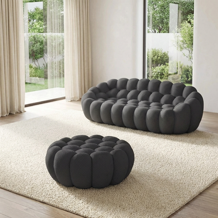 Solenza Bubble | 3-Seat Modular Sofa + Ottoman | 3D-Knitted Fabric