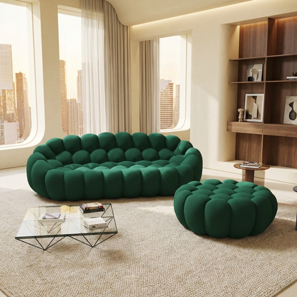 Solenza Bubble | 3-Seat Modular Sofa + Ottoman | 3D-Knitted Fabric