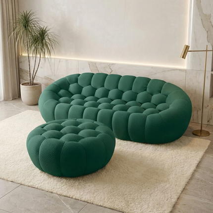 Solenza Bubble | 3-Seat Modular Sofa + Ottoman | 3D-Knitted Fabric