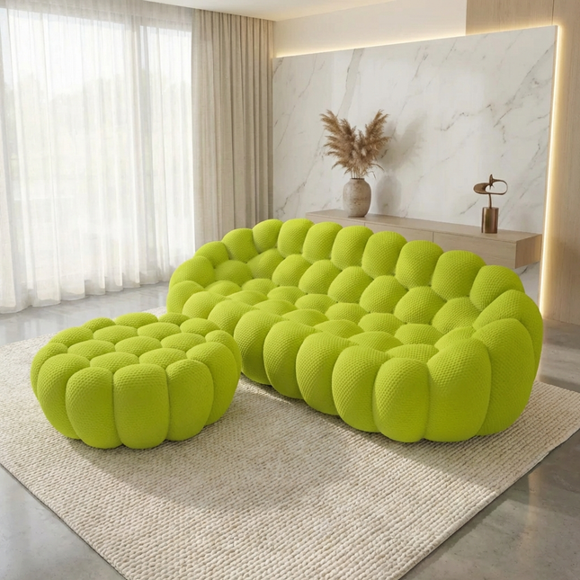 Solenza Bubble | 3-Seat Modular Sofa + Ottoman | 3D-Knitted Fabric