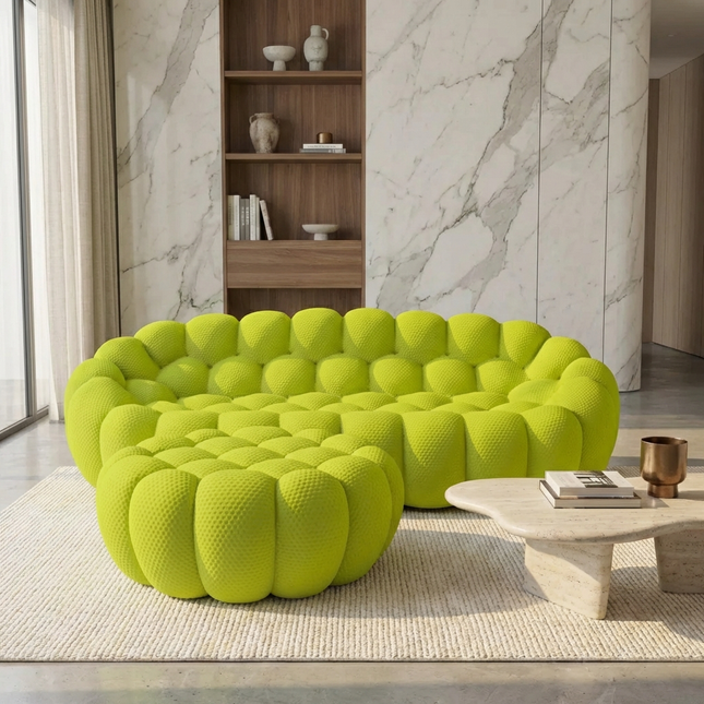 Solenza Bubble | 3-Seat Modular Sofa + Ottoman | 3D-Knitted Fabric