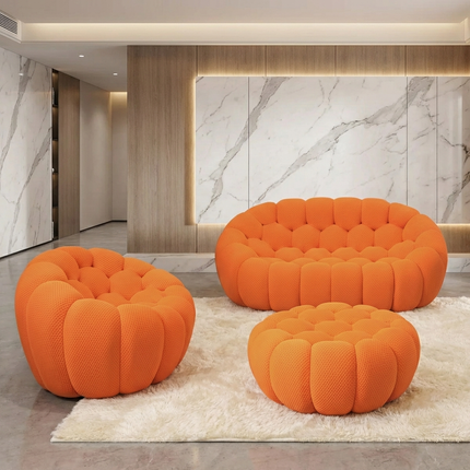 Solenza Bubble | 2-Seat Modular Loveseat + Modular Sofa Chair + Ottoman  | 3D-Knitted Fabric