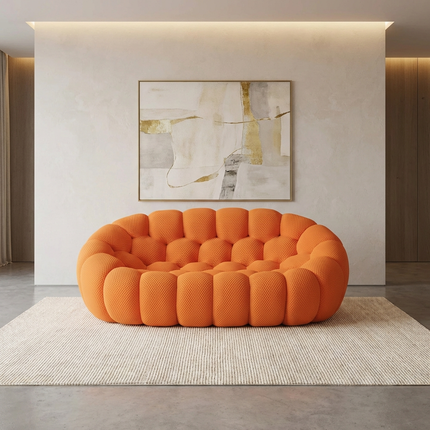 Solenza Bubble | 2-Seat Modular Loveseat + Modular Sofa Chair + Ottoman  | 3D-Knitted Fabric