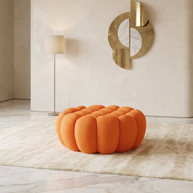 Solenza Bubble | 2-Seat Modular Loveseat + Modular Sofa Chair + Ottoman  | 3D-Knitted Fabric