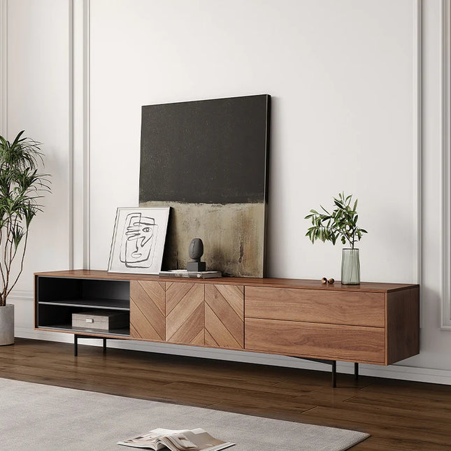 Solenza Essenza | 70" Mid-Century Minimalist Wood TV Stand