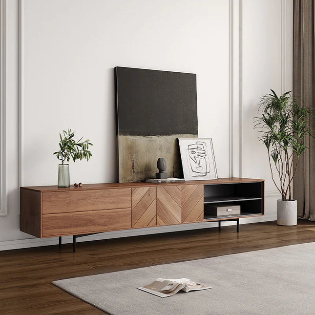 Solenza Essenza | 70" Mid-Century Minimalist Wood TV Stand
