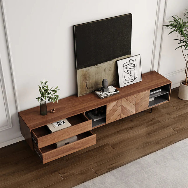Solenza Essenza | 70" Mid-Century Minimalist Wood TV Stand