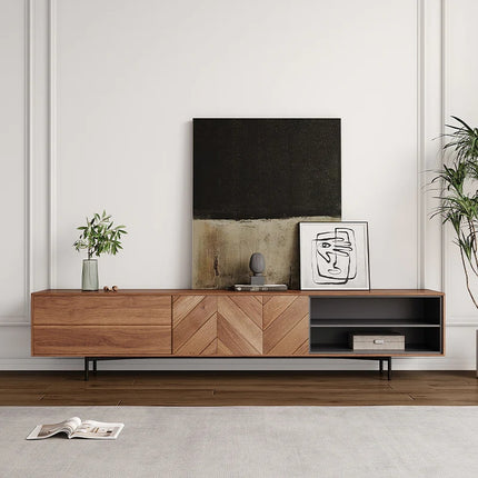 Solenza Essenza | 70" Mid-Century Minimalist Wood TV Stand