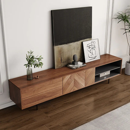 Solenza Essenza | 70" Mid-Century Minimalist Wood TV Stand