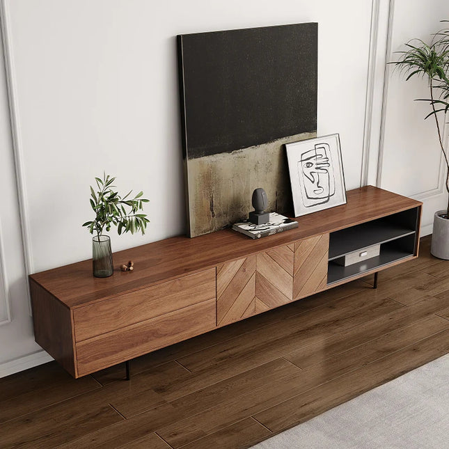 Solenza Essenza | 70" Mid-Century Minimalist Wood TV Stand