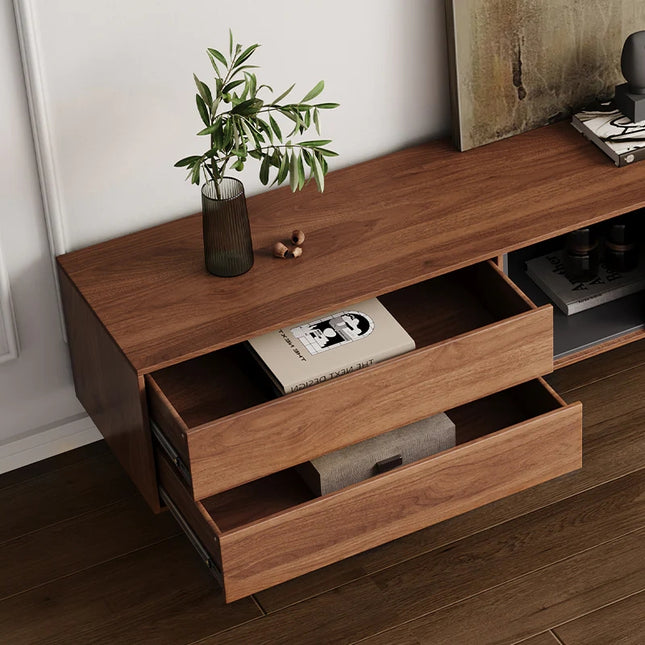 Solenza Essenza | 70" Mid-Century Minimalist Wood TV Stand