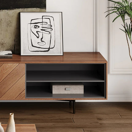 Solenza Essenza | 70" Mid-Century Minimalist Wood TV Stand