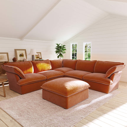 Solenza Vellura | 6-Seat Corner Sectional | Washable Velvet