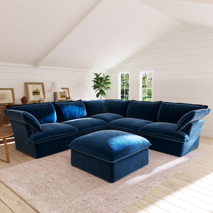 Solenza Vellura | 6-Seat Corner Sectional | Washable Velvet