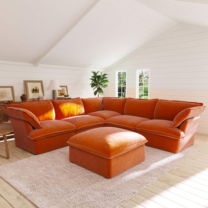 Solenza Vellura | 6-Seat Corner Sectional | Washable Velvet