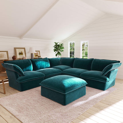 Solenza Vellura | 6-Seat Corner Sectional | Washable Velvet