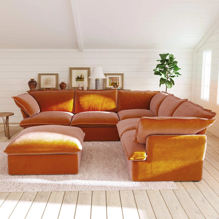 Solenza Vellura | 6-Seat Corner Sectional | Washable Velvet