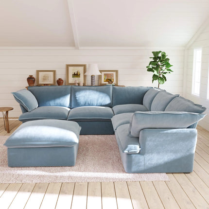 Solenza Vellura | 6-Seat Corner Sectional | Washable Velvet