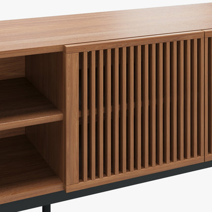 Solenza Legno | Mid-Century Slatted TV Stand | 70"