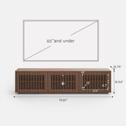 Riflessi Minimalist Slatted TV Stand