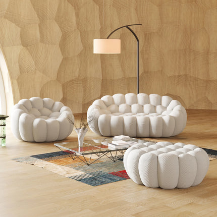 Solenza Bubble | 2-Seat Modular Loveseat + Modular Sofa Chair + Ottoman  | 3D-Knitted Fabric