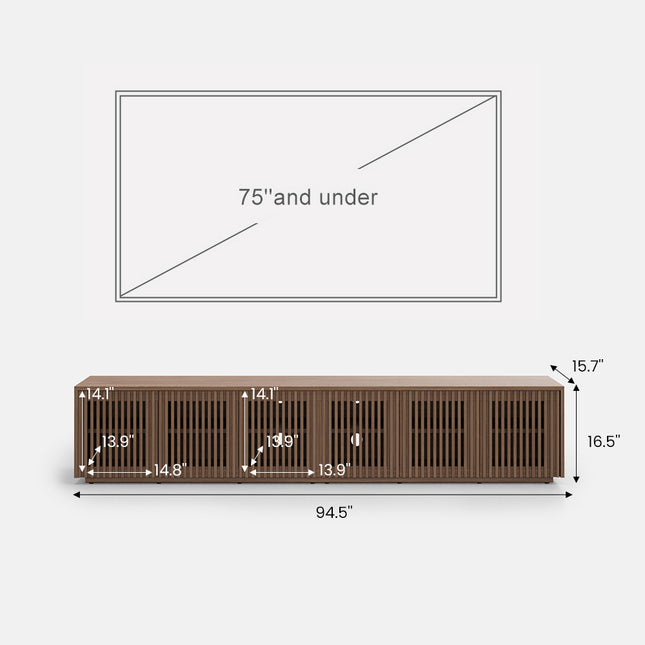 Riflessi Minimalist Slatted TV Stand