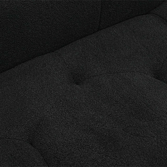 Solenza Cloud Bubble Sofa | White Sherpa Fleece 2-Seater Loveseat, Deep Seat Curved Design