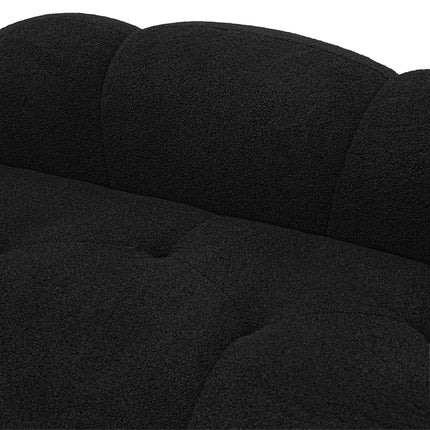 Solenza Cloud Bubble Sofa | White Sherpa Fleece 2-Seater Loveseat, Deep Seat Curved Design