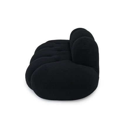 Solenza Cloud Bubble Sofa | White Sherpa Fleece 2-Seater Loveseat, Deep Seat Curved Design