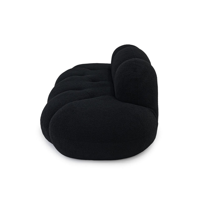 Solenza Cloud Bubble Sofa | White Sherpa Fleece 2-Seater Loveseat, Deep Seat Curved Design