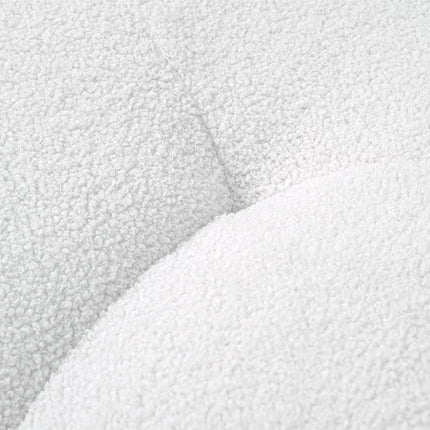 Solenza Cloud Bubble Sofa | White Sherpa Fleece 2-Seater Loveseat, Deep Seat Curved Design