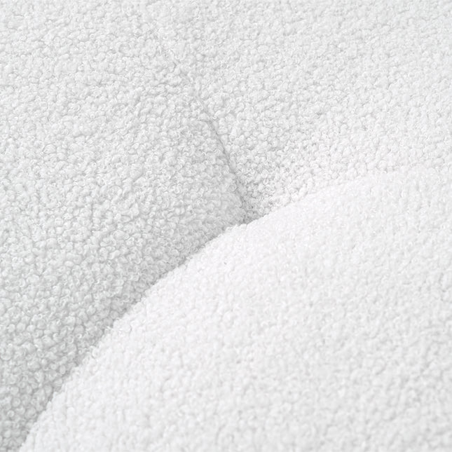 Solenza Cloud Bubble Sofa | White Sherpa Fleece 2-Seater Loveseat, Deep Seat Curved Design
